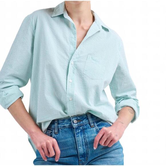 NEW FRANK & EILEEN eileen relaxed button-up shirt in grass green